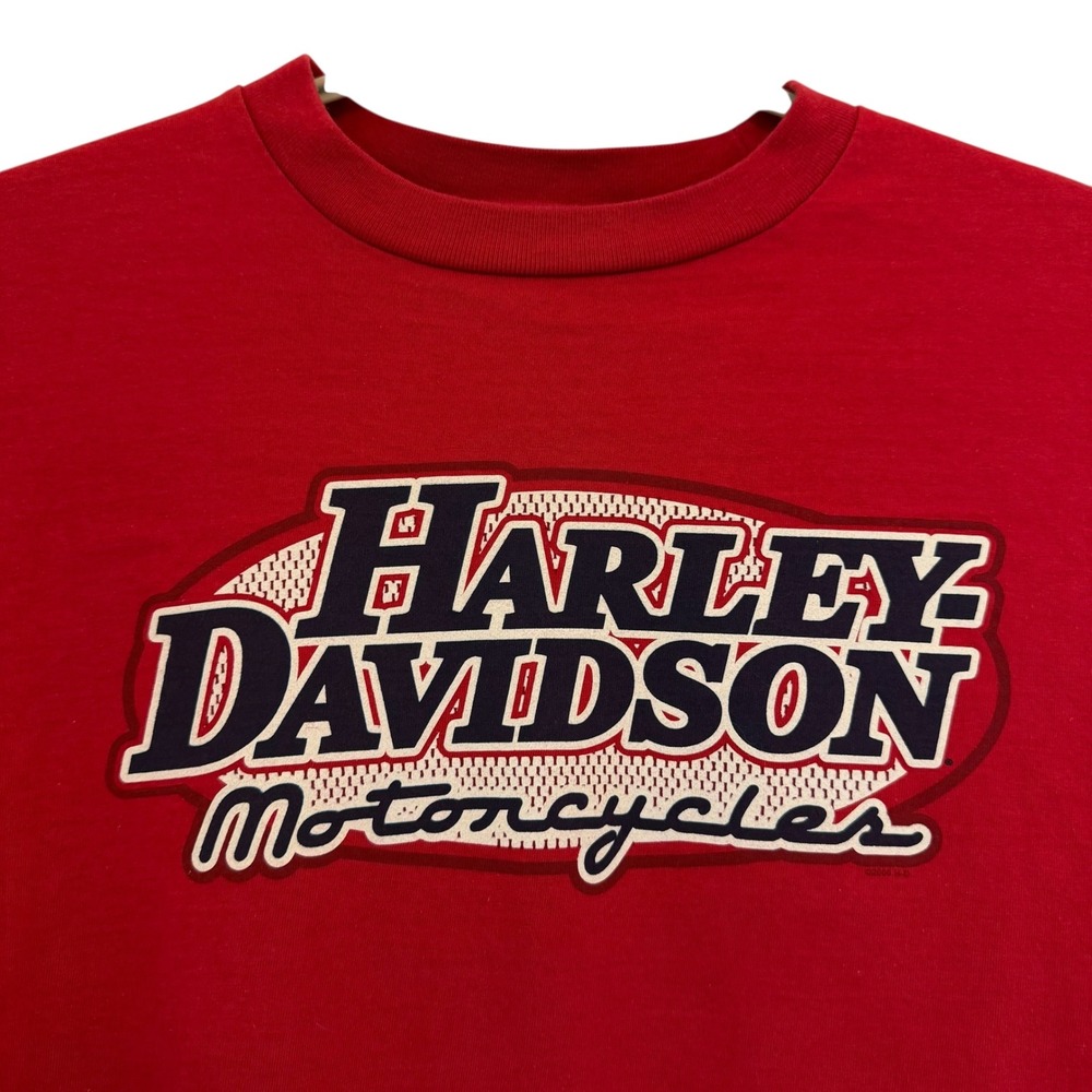 Harley Davidson Hollywood California Red Long Sleeve Hit Graphic T-Shirt M USA - Picture 8 of 11